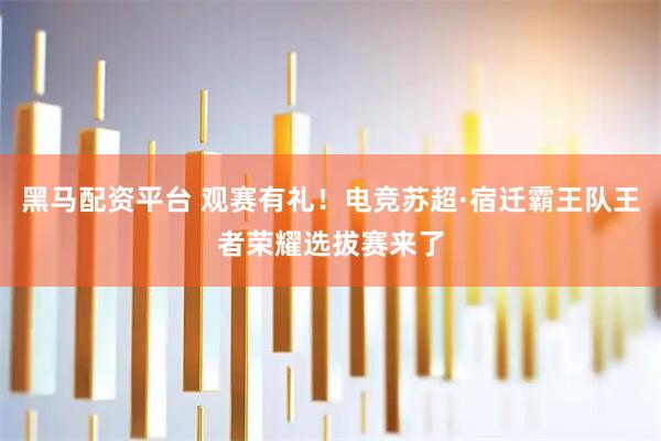 黑马配资平台 观赛有礼！电竞苏超·宿迁霸王队王者荣耀选拔赛来了